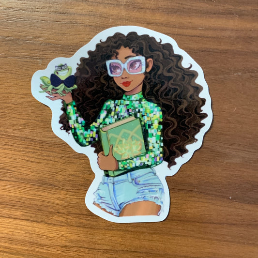 Bookworm Tiana Sticker