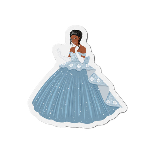 Princess Magnet — Elegant Blue Ball Gown Die-Cut Refrigerator Magnet