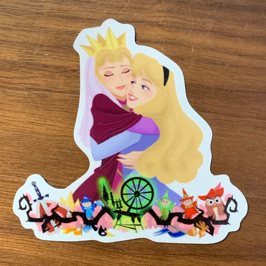 Aurora & Leah Hug Sticker